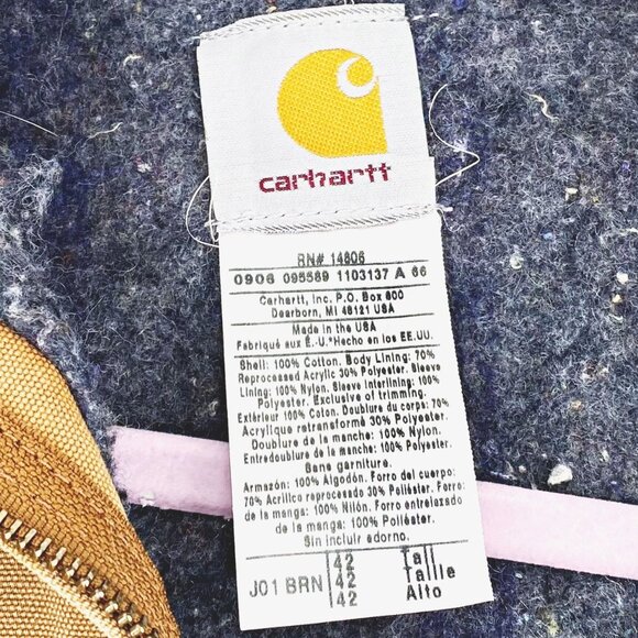 Men's Carhartt Vintage Blanket-Lined Detroit Jacket Sz 42 Tall - Picture 12 of 14